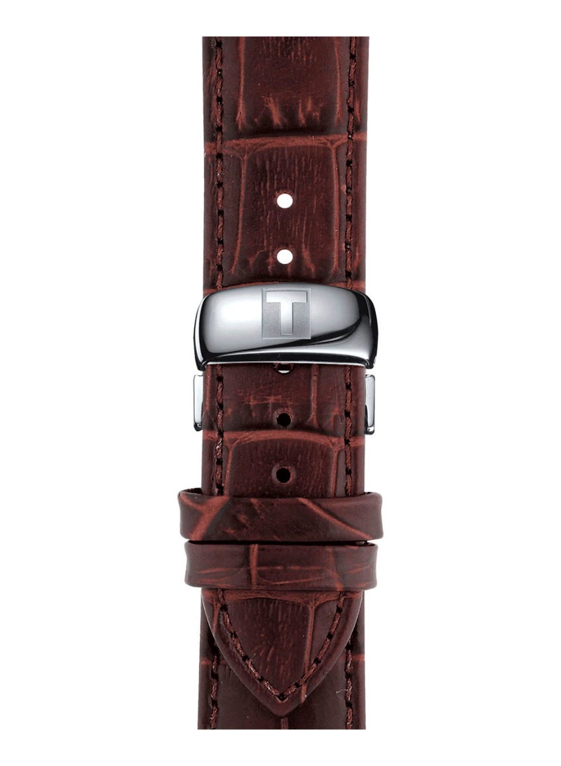 TISSOT ساعة يد رجالية تقليدية من الفولاذ المقاوم للصدأ بني T0636101603800 - Image 4